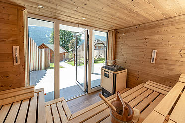 Sauna im Wellnessbereich der Metzgerstub'n im Salzburger Lungau